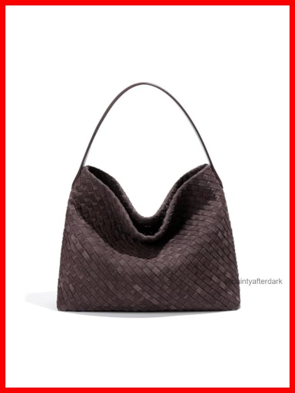 Braided Faux Suede Tote Bag Crescent Shoulder Hobo Purse